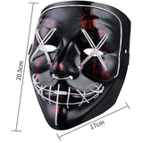Halloween LED Glow Mask 3 Modes EL Wire Light Up The Purge Movie Costume Party