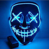 Halloween LED Glow Mask 3 Modes EL Wire Light Up The Purge Movie Costume Party