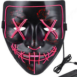 Halloween LED Glow Mask 3 Modes EL Wire Light Up The Purge Movie Costume Party