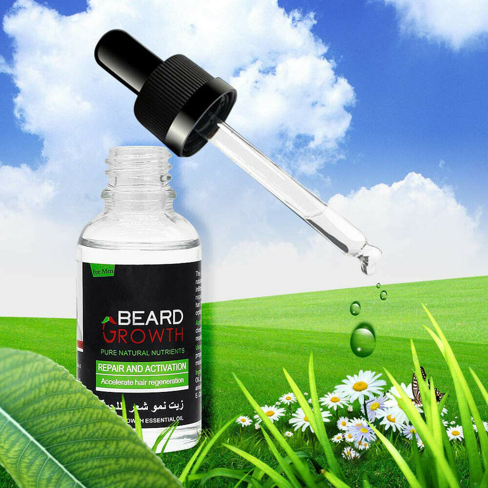 100% Natural Beard Mustache Hair Growth Oil Balm Wax Conditioner Care Oil 30ml