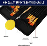 17 Pcs Professional Artist Nylon Paint Brushes Set for Oil Watercolor Art W Case