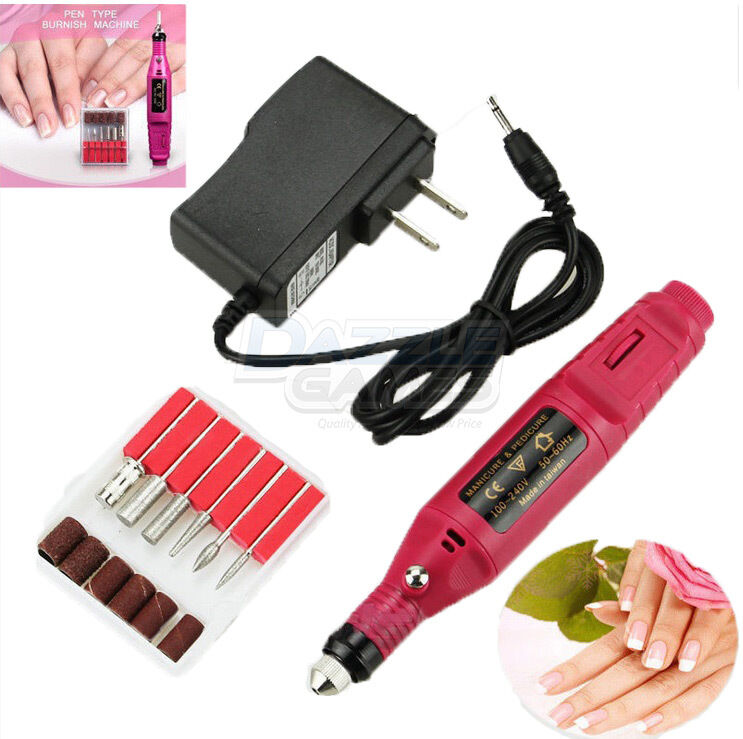 Nail File Drill Kit Electric Manicure Pedicure Acrylic Portable Salon Machine