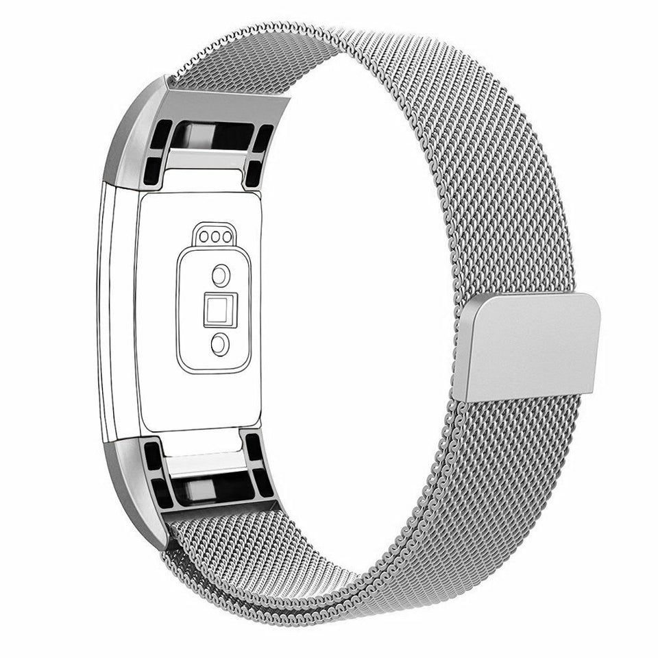 Stainless Steel Metal band Wrist Watch Strap Bracelet Clasp For Fitbit Charge 2