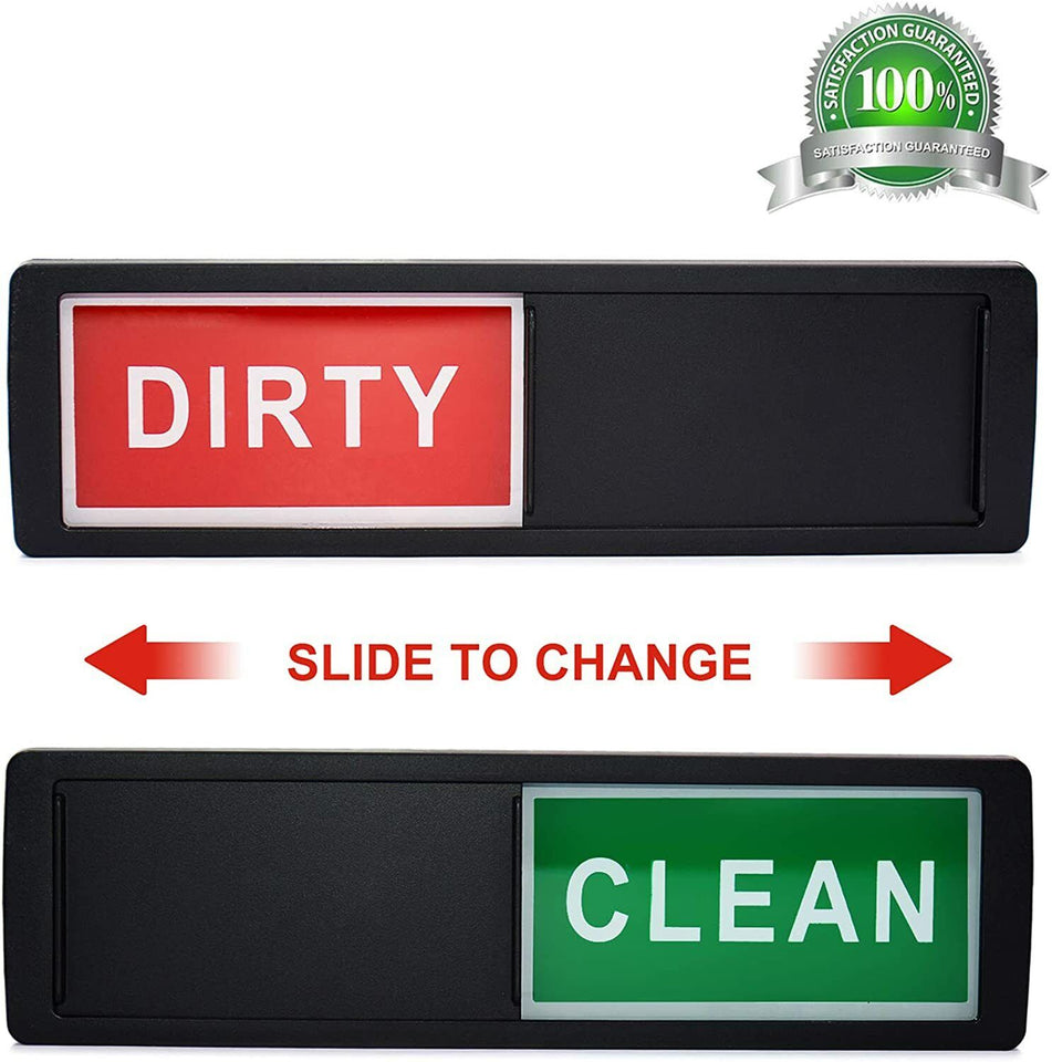 Clean Dirty Dishwasher Magnet Non-Scratch Magnetic Black Signage Indicator Sign
