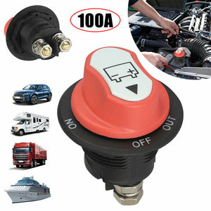 100A Battery Isolator Switch Disconnect Power Cut Off Kill for Car Boat RV Truck