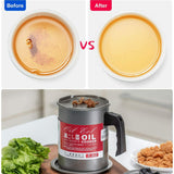 1.4L Bacon Grease Oil Container Keeper Storage Can with Strainer Stainless Steel