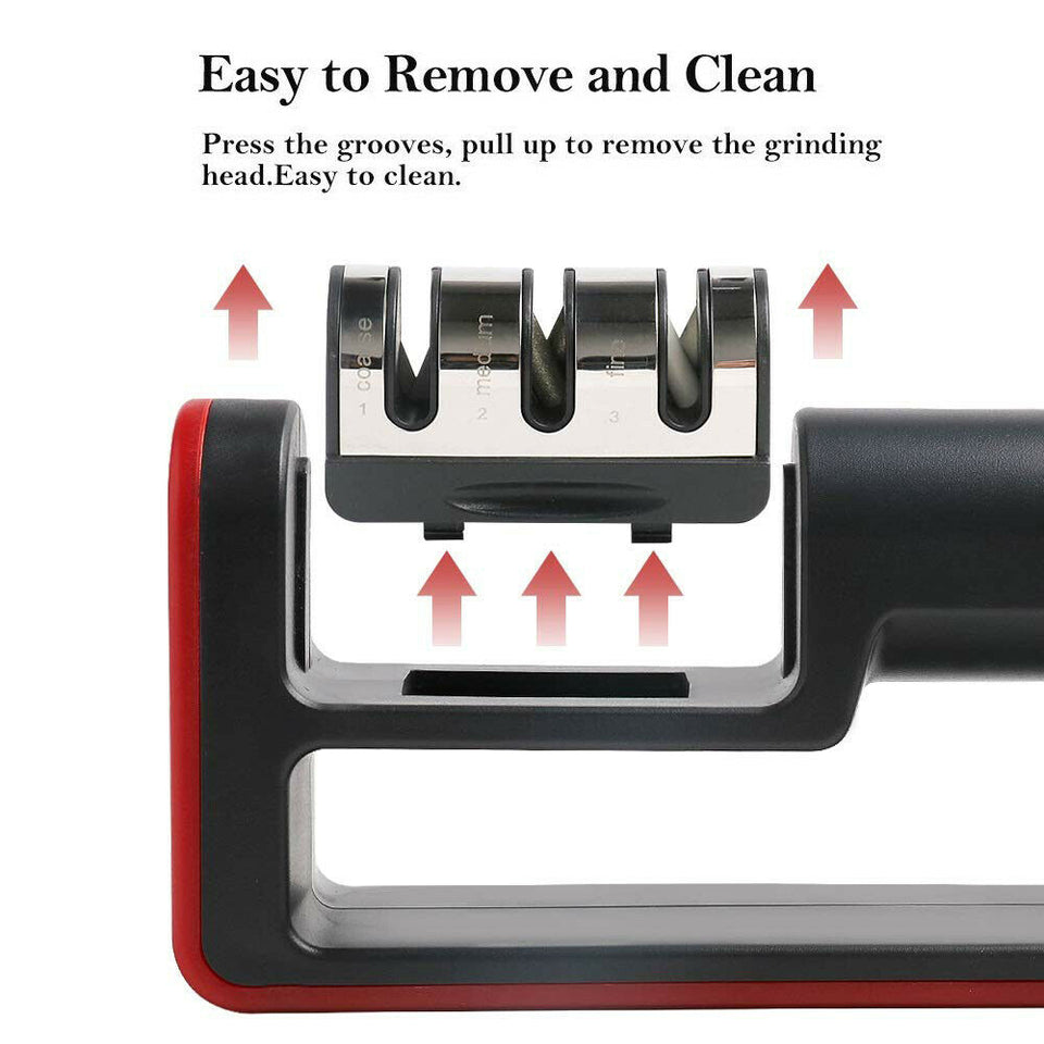 Knife Sharpener Professional Ceramic Tungsten Kitchen Sharpening System Tool