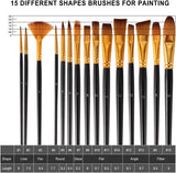 17 Pcs Professional Artist Nylon Paint Brushes Set for Oil Watercolor Art W Case