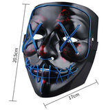 Halloween LED Glow Mask 3 Modes EL Wire Light Up The Purge Movie Costume Party