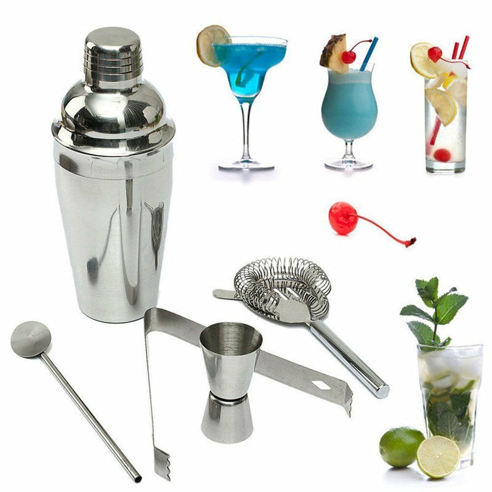 Stainless Steel Cocktail Shaker Mixer Drink Bartender Martini Tools Bar Set Kit