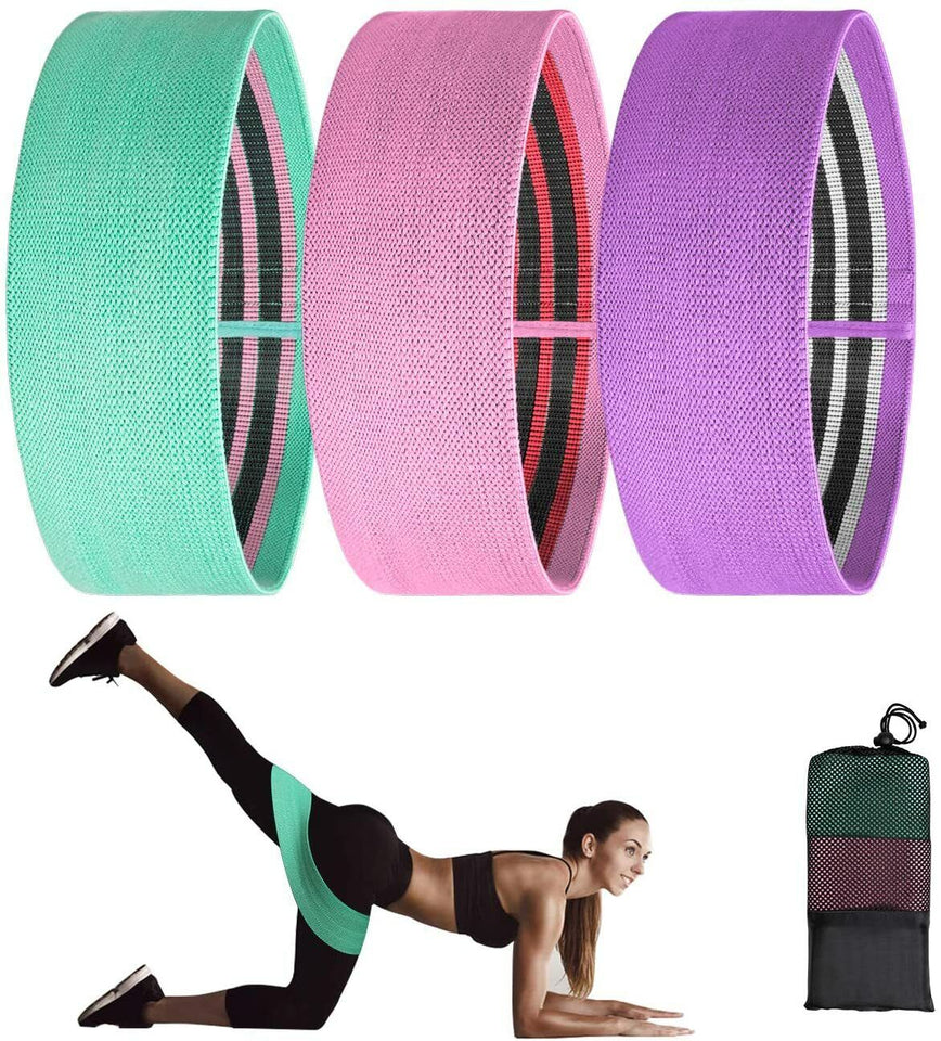 Set of 3 Resistance Hip Bands Exercise Circle for Booty & Glute Fitness Yoga