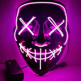 Halloween LED Glow Mask 3 Modes EL Wire Light Up The Purge Movie Costume Party