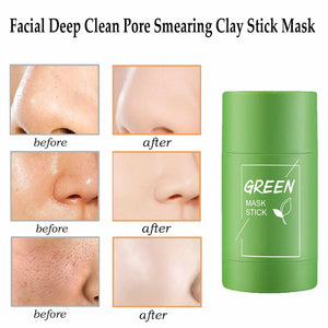 Green Tea Purifying Clay Mask Stick Facial Deep Cleansing Oil Pore Acne Remover