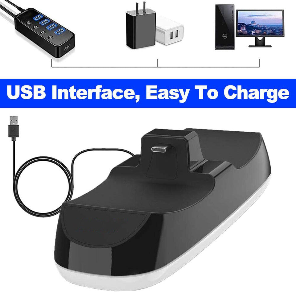 USB Dual Charger Charging Dock Base Station for Playstation PS5 Controllers