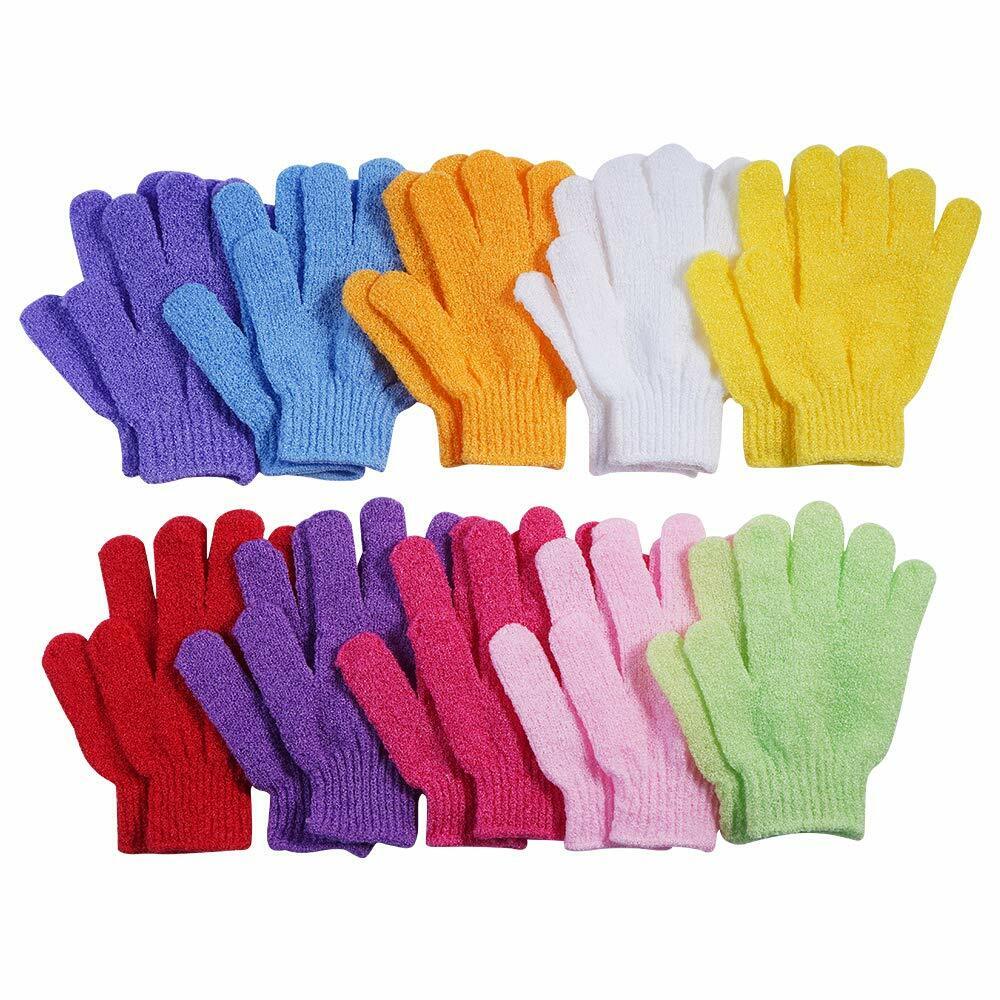 10 Pairs Exfoliating Spa Bath Glove Shower Soap Clean Hygiene Body Scrub Massage