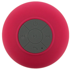 Hot Pink Mini Waterproof Wireless Bluetooth Handsfree Suction Speaker Shower Car