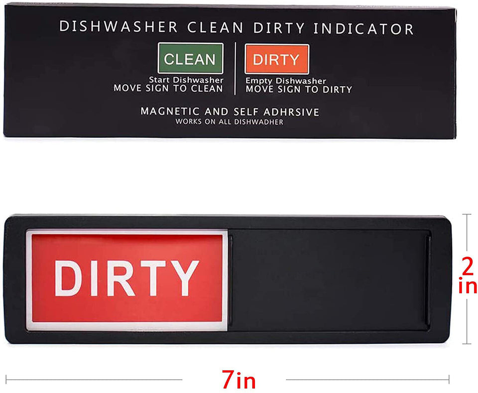 Clean Dirty Dishwasher Magnet Non-Scratch Magnetic Black Signage Indicator Sign