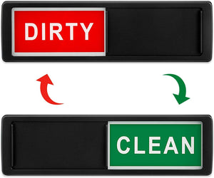 Clean Dirty Dishwasher Magnet Non-Scratch Magnetic Black Signage Indicator Sign