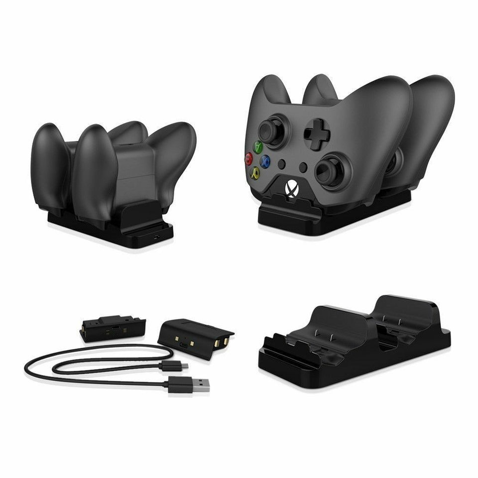 Dual Charging Dock Controllers Charger +2 x Rechargeable Batteries For Xbox One