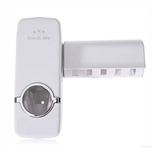 Toothpaste Dispenser + 5 Toothbrush Holder Set Wall Mount Stand US Seller