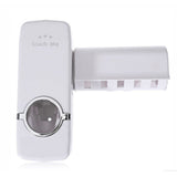 Toothpaste Dispenser + 5 Toothbrush Holder Set Wall Mount Stand US Seller