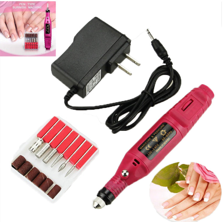 Nail File Drill Kit Electric Manicure Pedicure Acrylic Portable Salon Machine